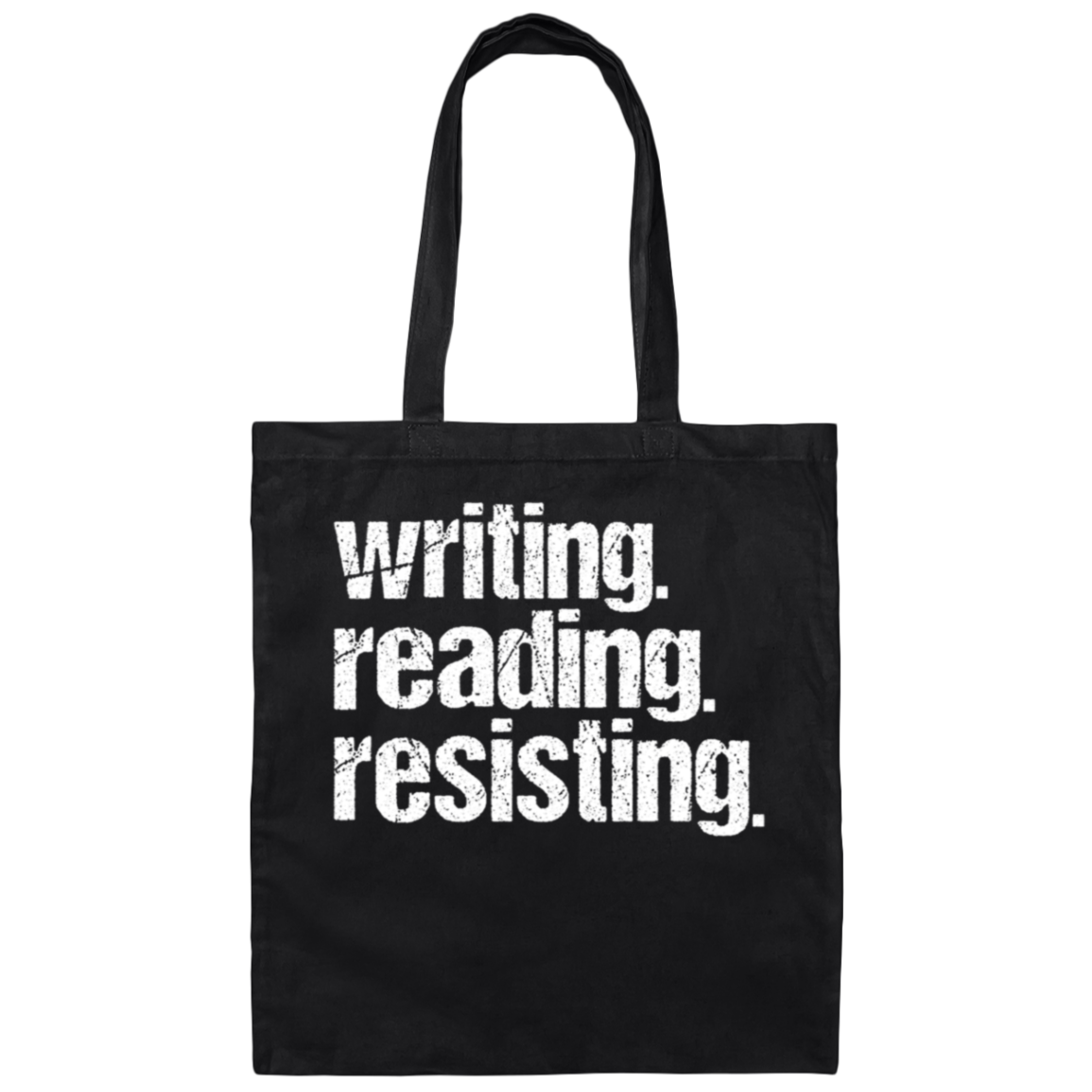 Writing, Reading, Resisting Distressed Tote Bag