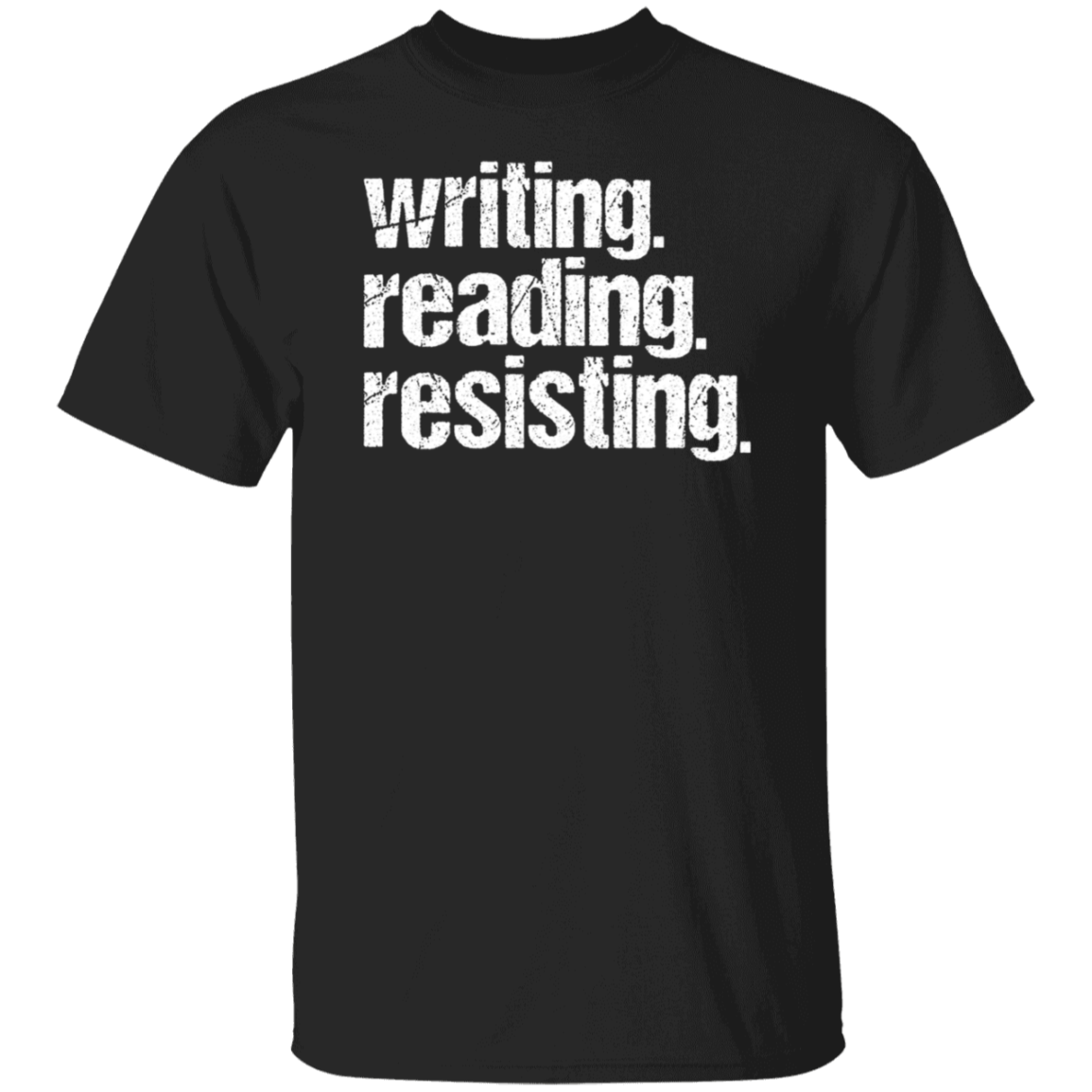 Writing, Reading, Resisting Distressed Unisex Tee