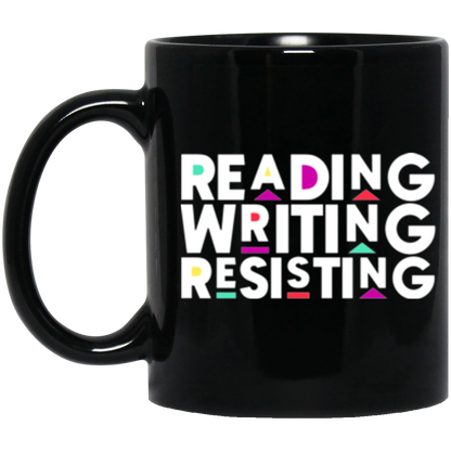 Reading, Writing, Resisting Black Mug (Martin Sitcom Themed)