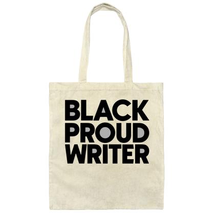 Black Proud Writer Tote Bag (Black & White)