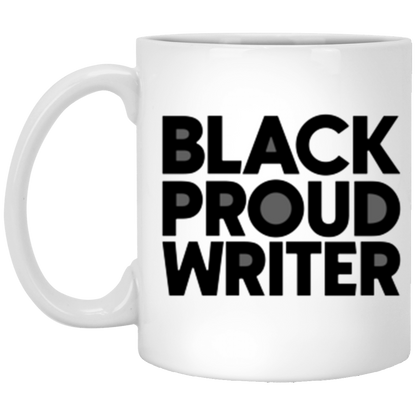 Black Proud Writer White Mug (Black & White)