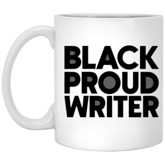 Black Proud Writer White Mug (Black & White)
