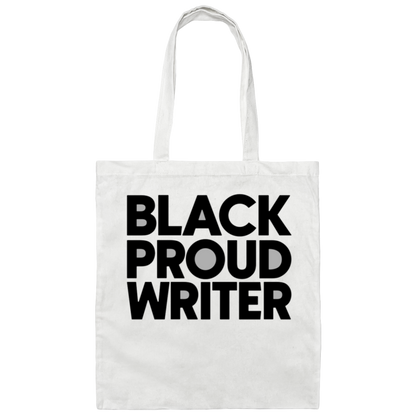 Black Proud Writer Tote Bag (Black & White)