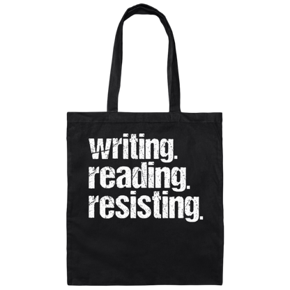 Writing, Reading, Resisting Distressed Tote Bag