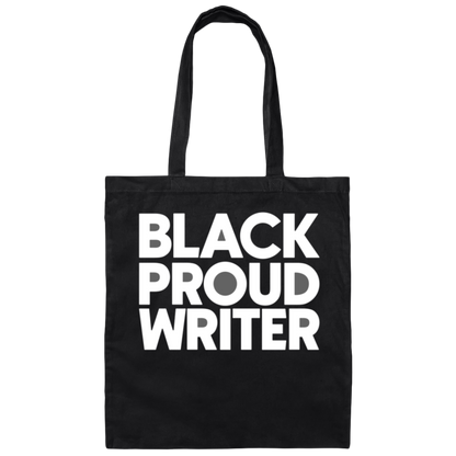 Black Proud Writer Tote Bag (Black & White)