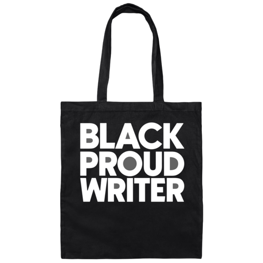 Black Proud Writer Tote Bag (Black & White)