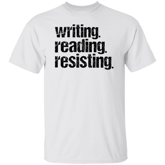 Writing, Reading, Resisting Distressed Unisex Tee