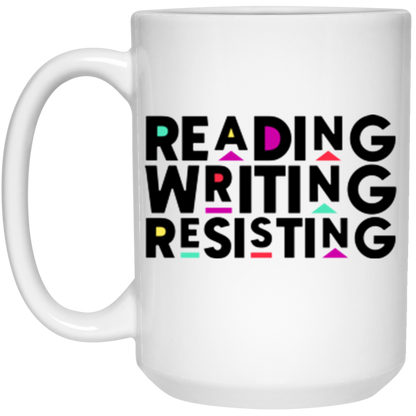 Reading, Writing, Resisting White Mug (Martin Sitcom Themed)