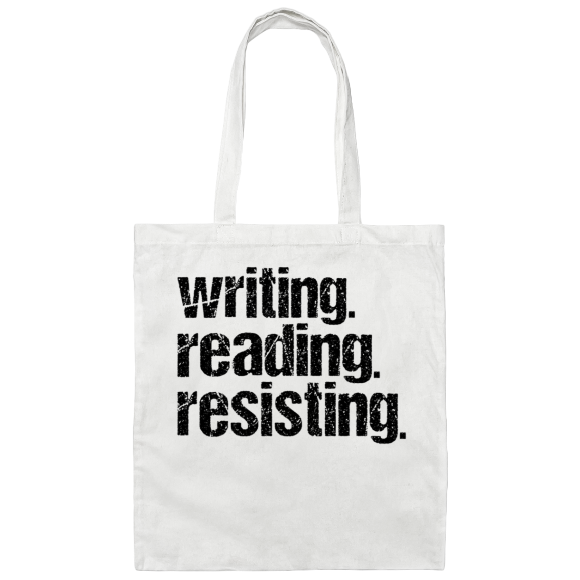 Writing, Reading, Resisting Distressed Tote Bag