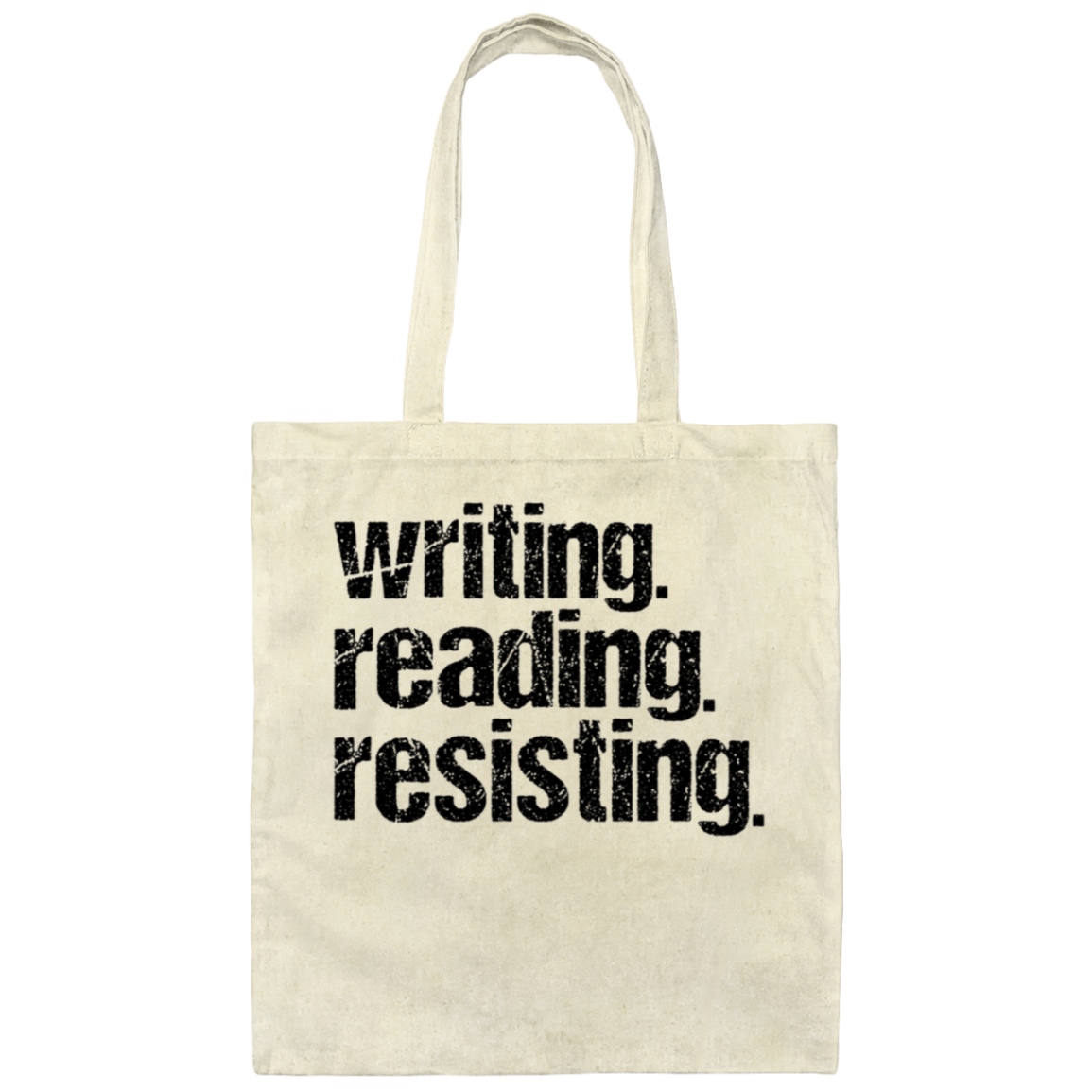 Writing, Reading, Resisting Distressed Tote Bag