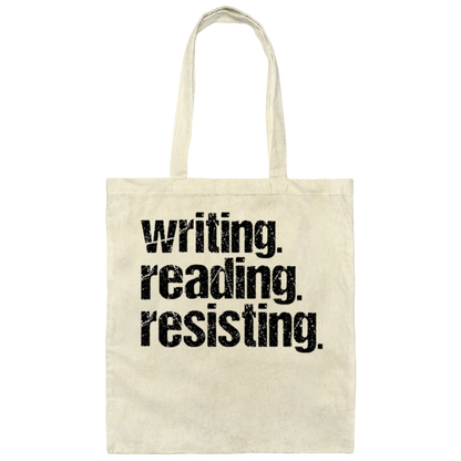 Writing, Reading, Resisting Distressed Tote Bag