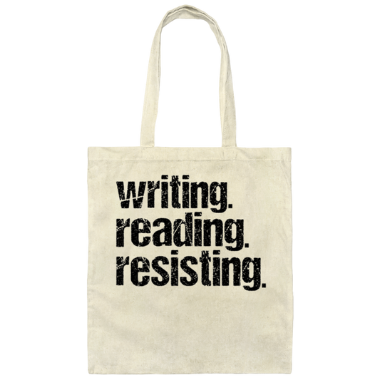 Writing, Reading, Resisting Distressed Tote Bag