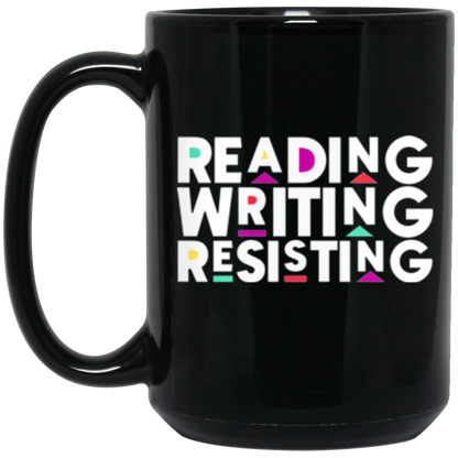 Reading, Writing, Resisting Black Mug (Martin Sitcom Themed)